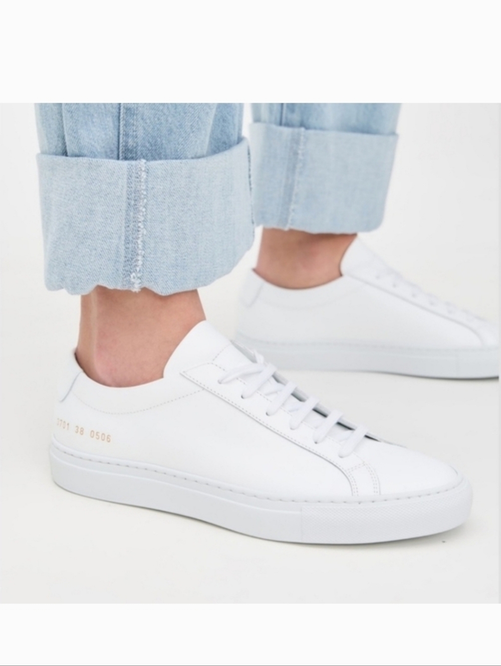 Leather Common Projects Original Achilles Low White Leather Sneakers Eu 38 Us 8